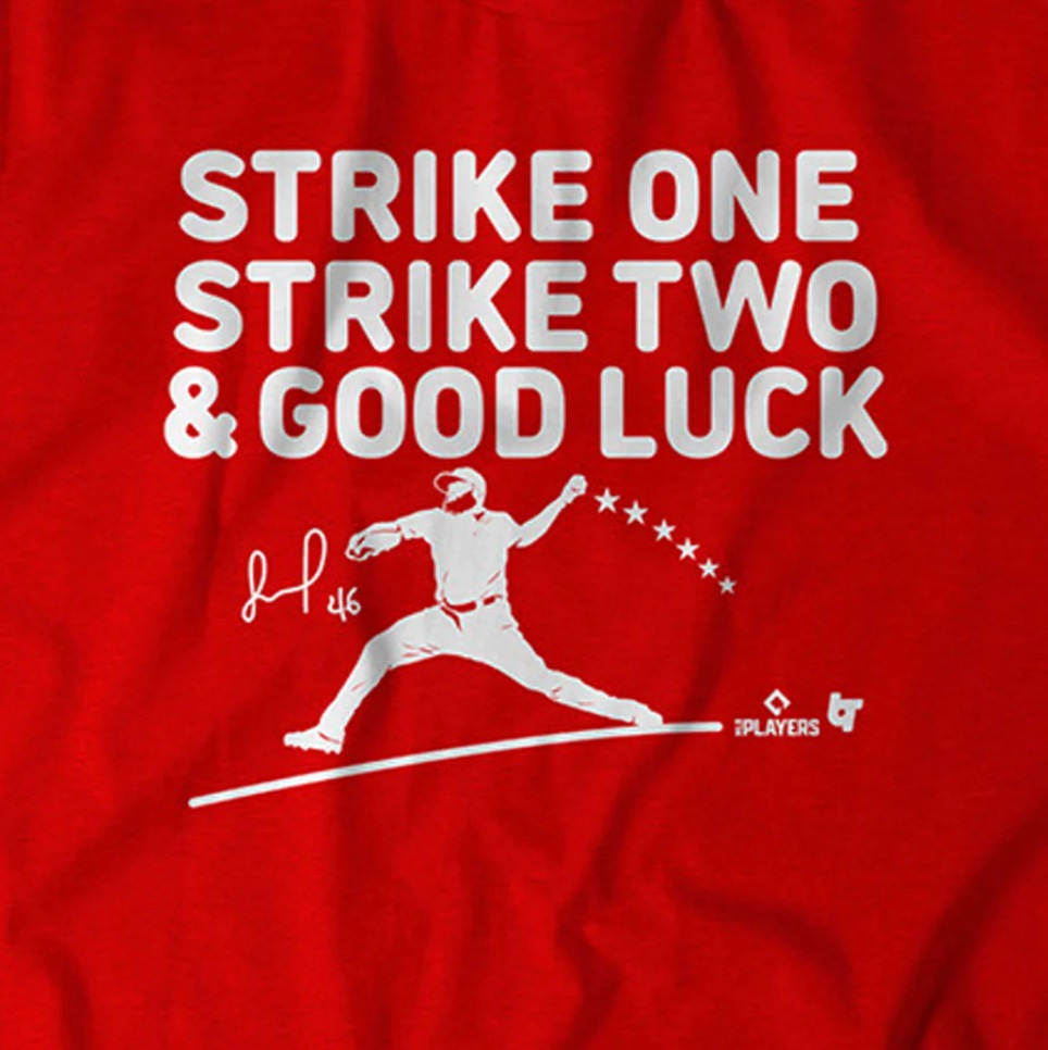 this is a T-shirt modeled after Philadelphia Phillies pitcher Jose Alvarado