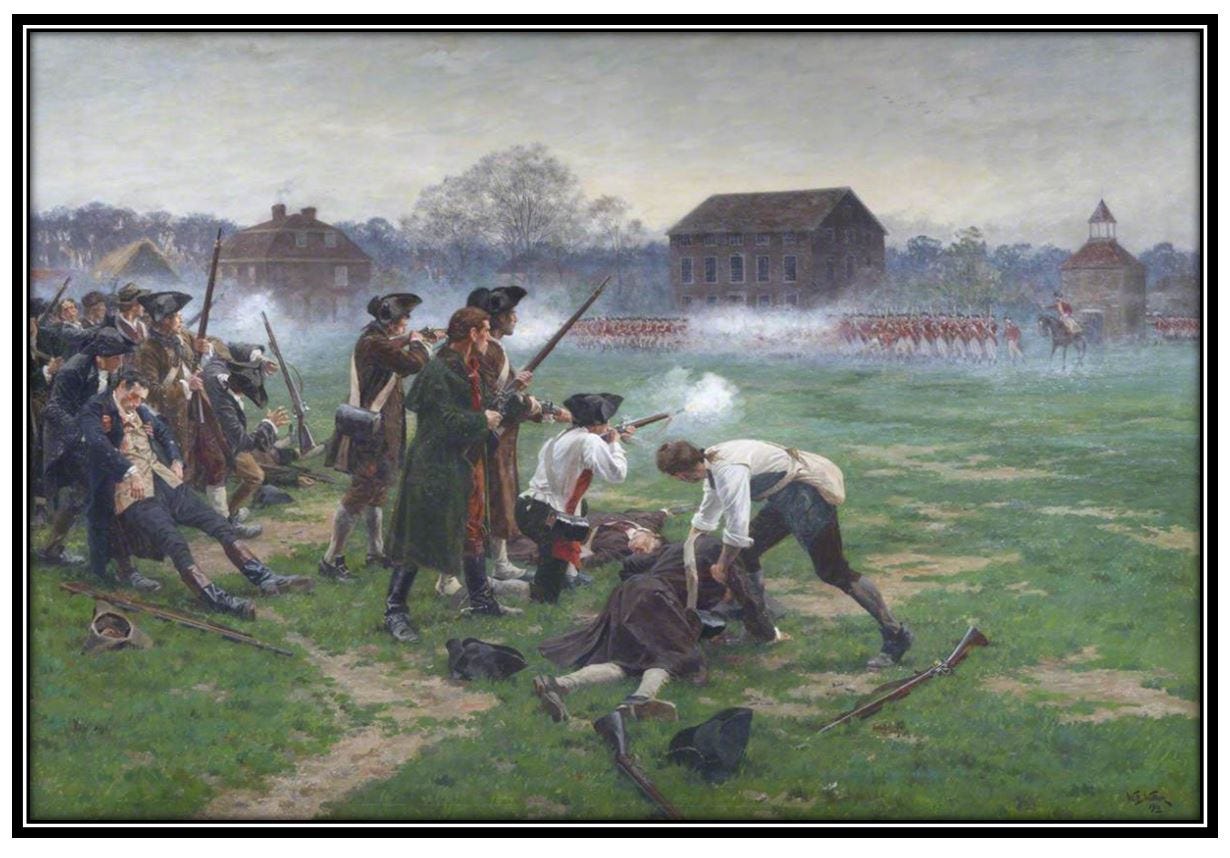 "The Battle of Lexington, 19 April 1775" by William Barnes Wollen