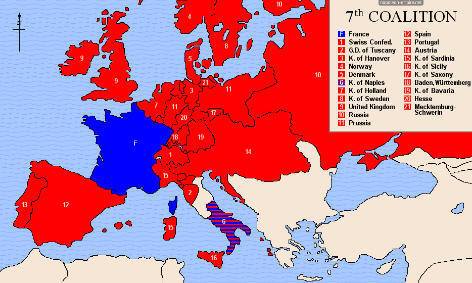 The members of the seventh coalition against France