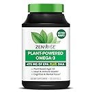 Zenwise Health Vegan Omega 3 - Plant Powered Omega-3 from Marine Algal Oil with EPA and DHA Fatty Acids - AVA Certified Vegan Support for Immune Function, Brain, Joints, Heart & Skin - 120 Count