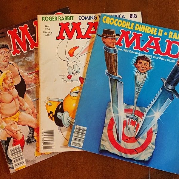Three Mad Magazines from 1980s: issues 283, 284, and 285