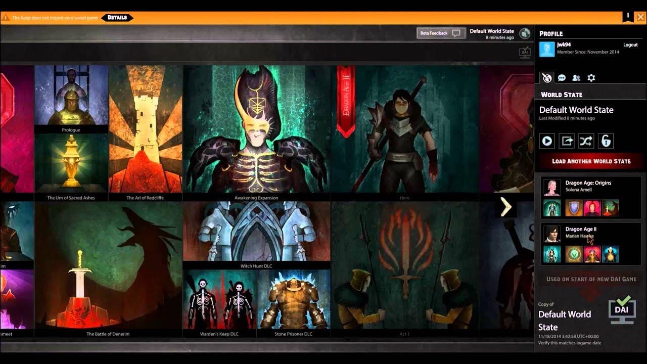 How to transfer world state from Dragon Age Keep to Inquisition
