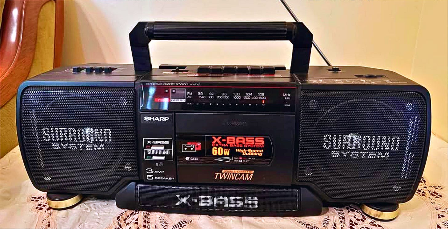 90s Retro Sharp Boombox - Nostalgia Nation