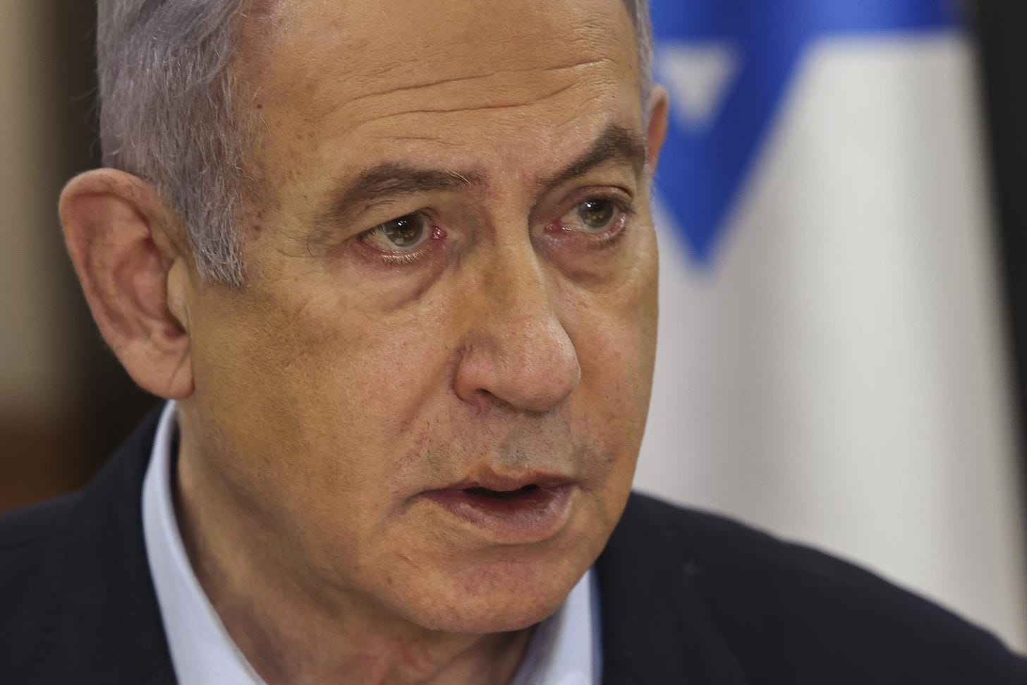 Close up of Benjamin Netanyahu.