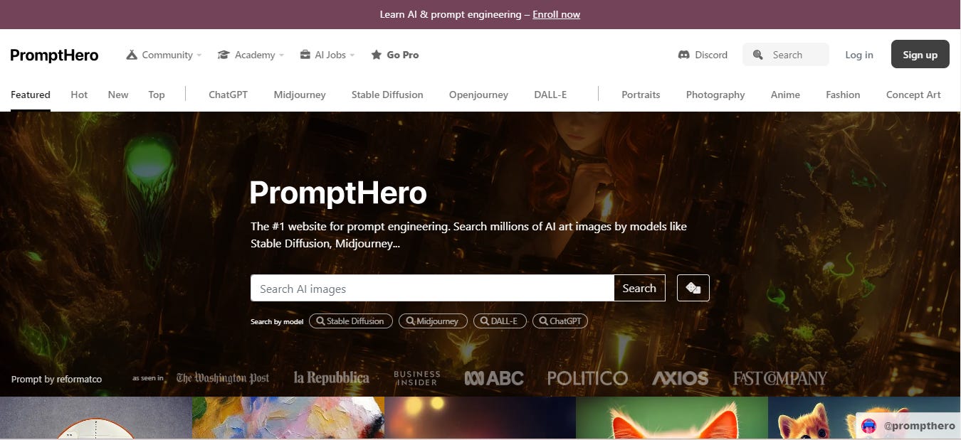 PromptHero sitio de prompts IA AI Inteligencia Artificial