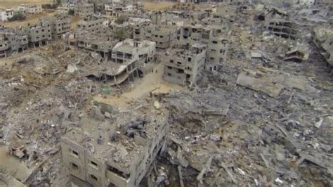 Gaza conflict: Drone footage reveals extent of damage - BBC News