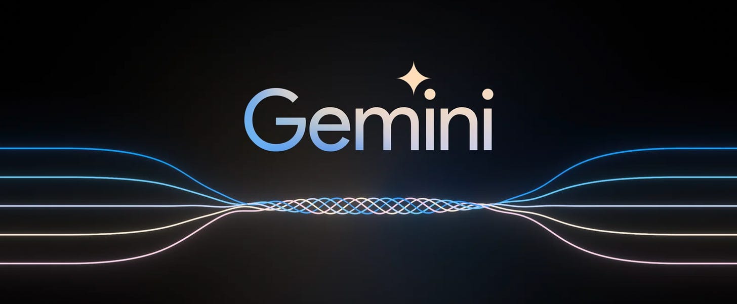 Screenshot of the Gemini logo on a black background