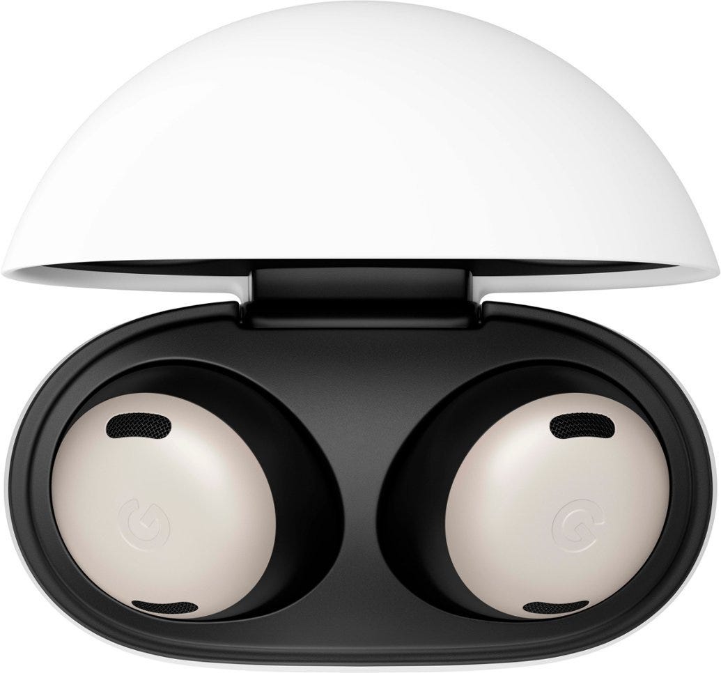 Zoom in on Alt View Zoom 15. Google - Pixel Buds Pro True Wireless Noise Cancelling Earbuds - Porcelain.