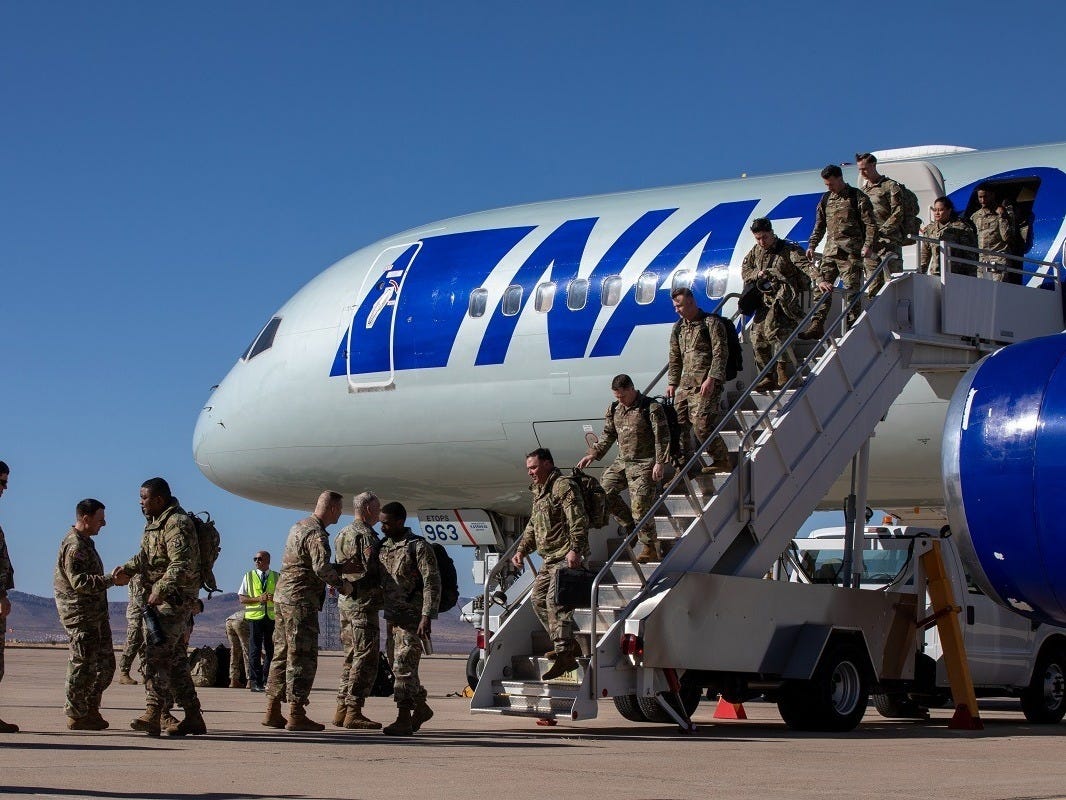 Troops from Fort Drum's 10th Mountain Division arrive at Fort Huachuca, Arizona, for US Southern Border Security Mission. Troops from Fort Drum's 10th Mountain Division arrive at Fort Huachuca, Arizona, for US Southern Border Security Mission.