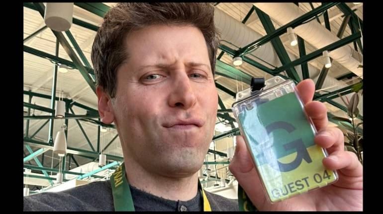 Sam Altman wears guest ID at OpenAI office: 'First and last time I ever  wear one of these'