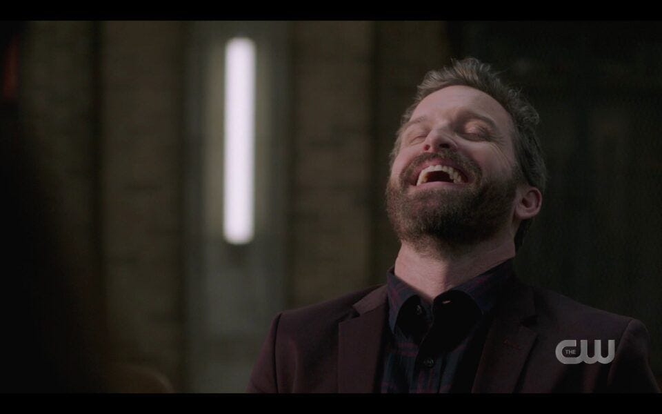 Chuck laughing that hes immortal to Amara SPN