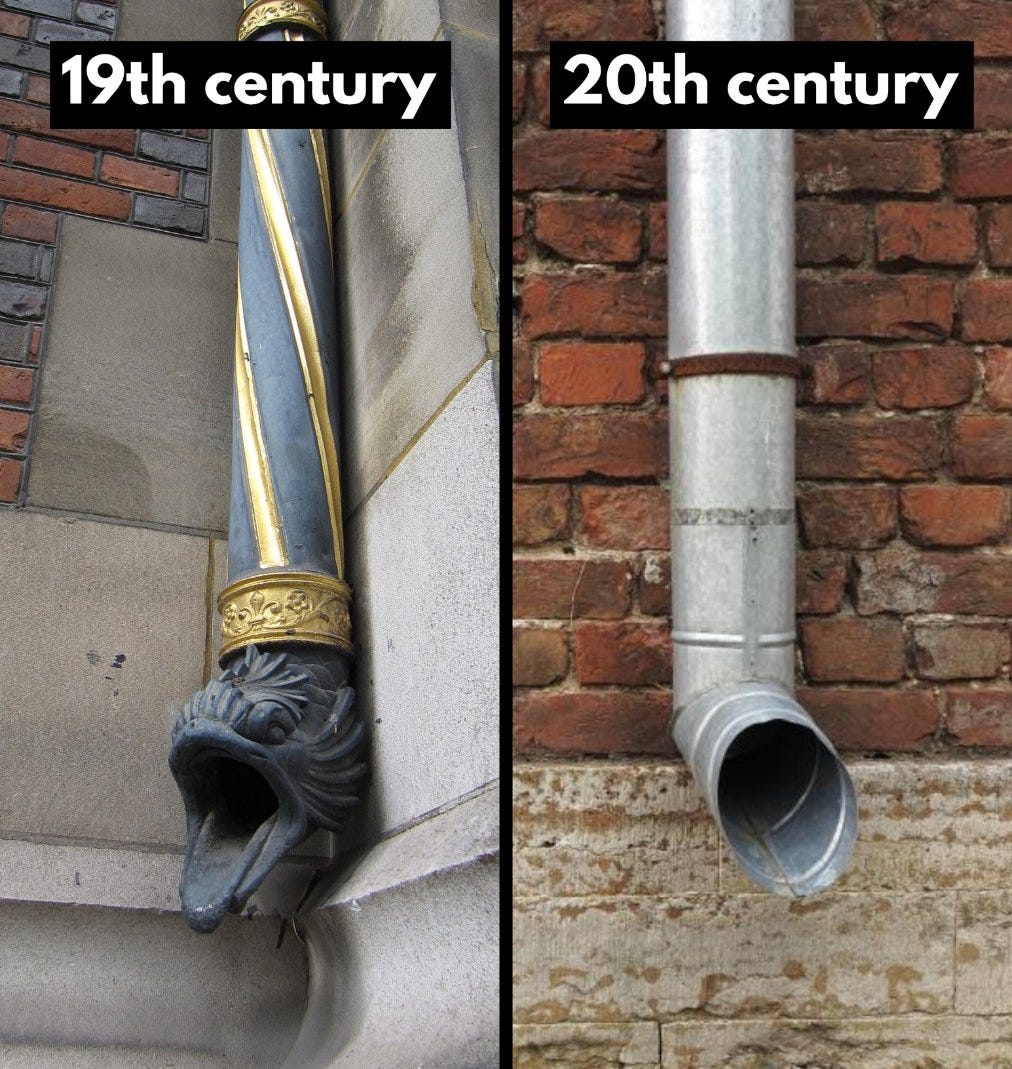 Why don't we make interesting drain pipes any more? 