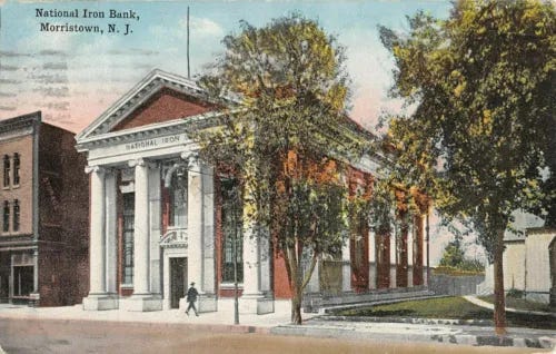 c.1910 National Iron Bank Morristown NJ post card - Picture 1 of 2