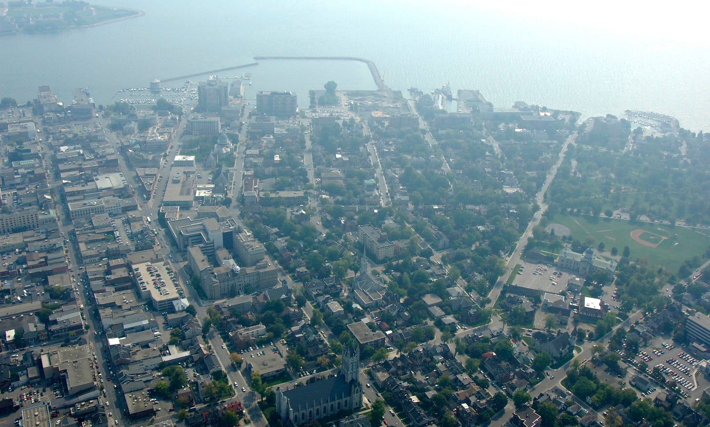 Aerial view of Kingston, ON