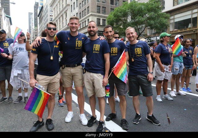 New York City Gay Pride 2017 march in New York City. Featuring: Atmosphere  Where: New York City, New York, United States When: 25 Jun 2017 Credit:  IZZY/WENN.com Stock Photo - Alamy