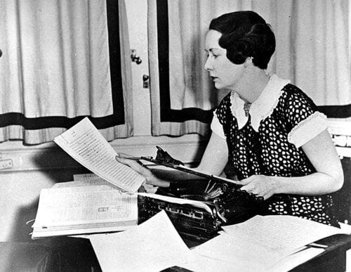 Margaret Mitchell at her desk