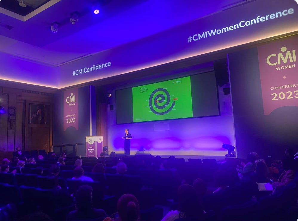 Avivah Wittenberg-Cox speaking at the CMI Women's Conference