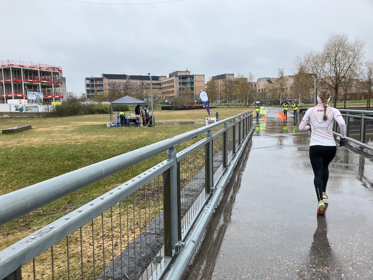 Bridge to the finish, or to continue the lap