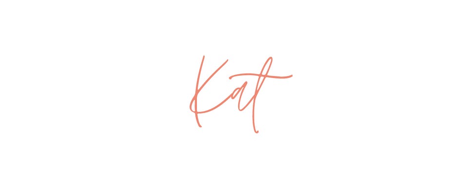 Kat's name in cursive script