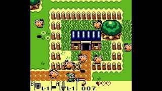 Screenshot from The Legend of Zelda: Link's Awakening, chicken attacking Link