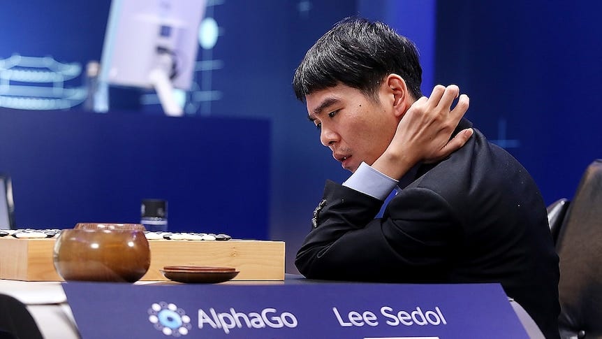 Lee Sedol during the Google DeepMind challenge match