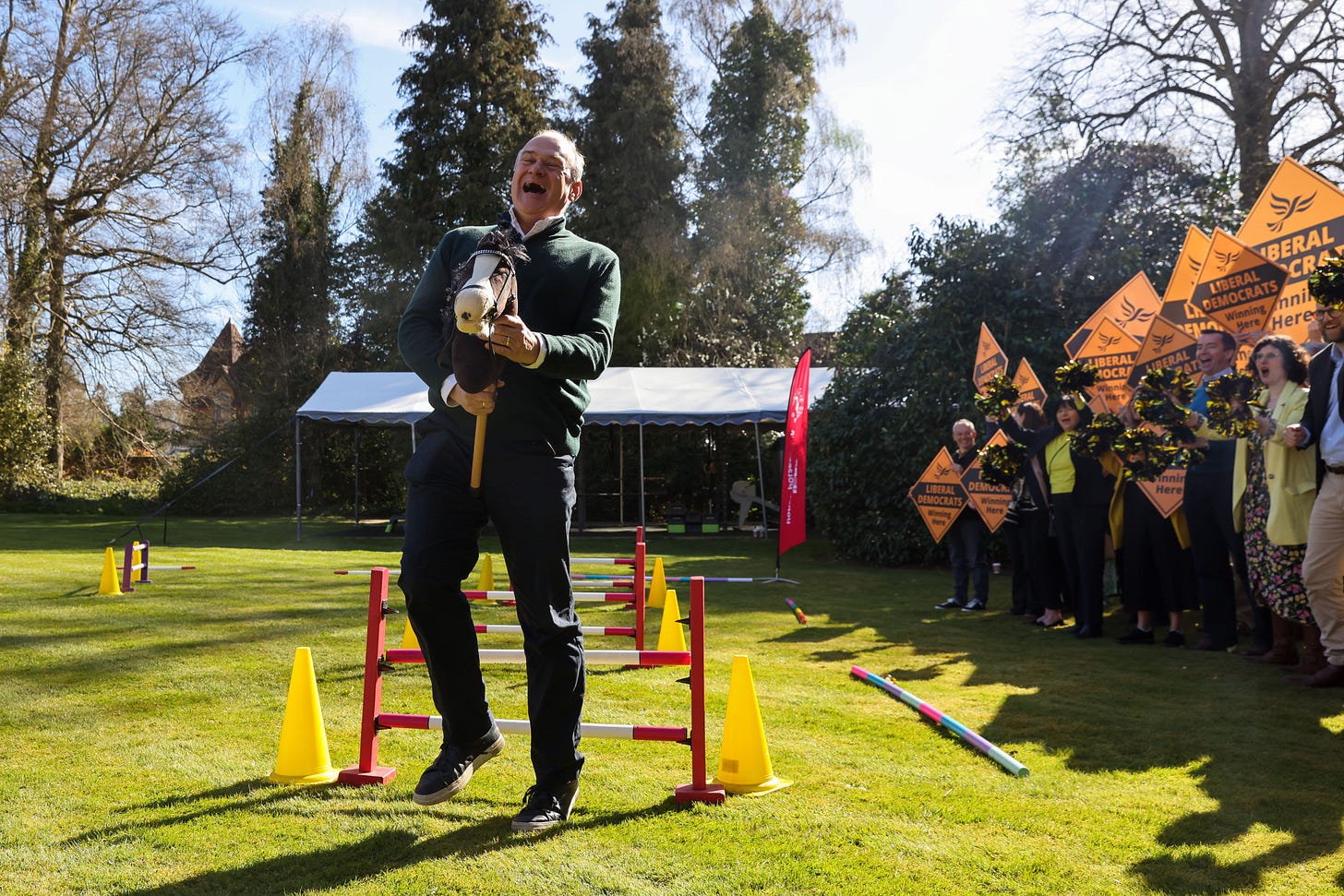 Ed Davey and a hobby horse - photo courtesy of the Liberal Democrats Ed Davey and a hobby horse - photo courtesy of the Liberal Democrats