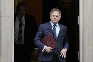 Grant Shapps, Secretary of State for Defence leave 10 Downing Street following a cabinet meeting in London, Wednesday, Nov. 22, 2023. (AP Photo/Frank Augstein)