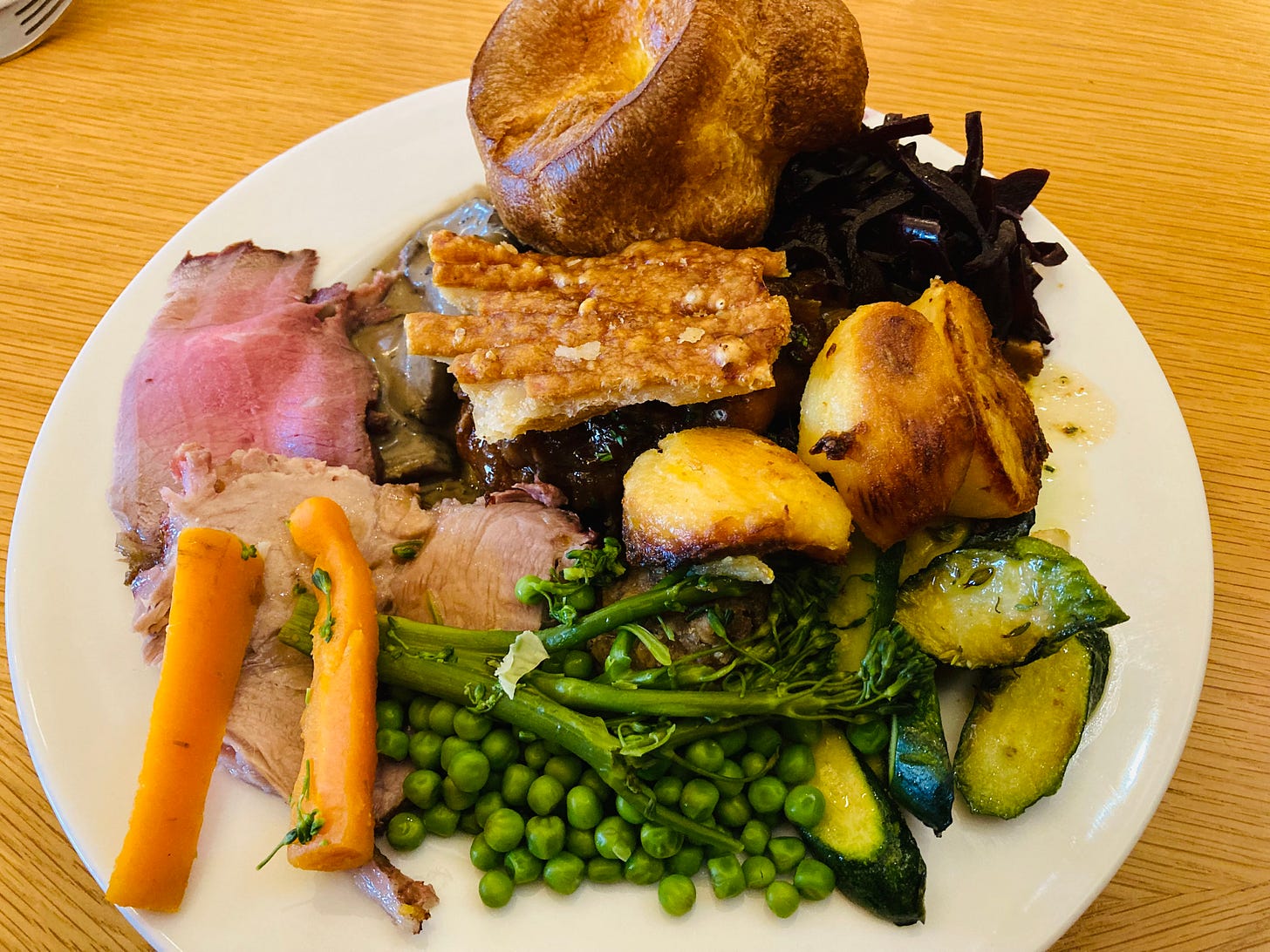 A plate of Sunday roast lunch at The Froize in Suffolk