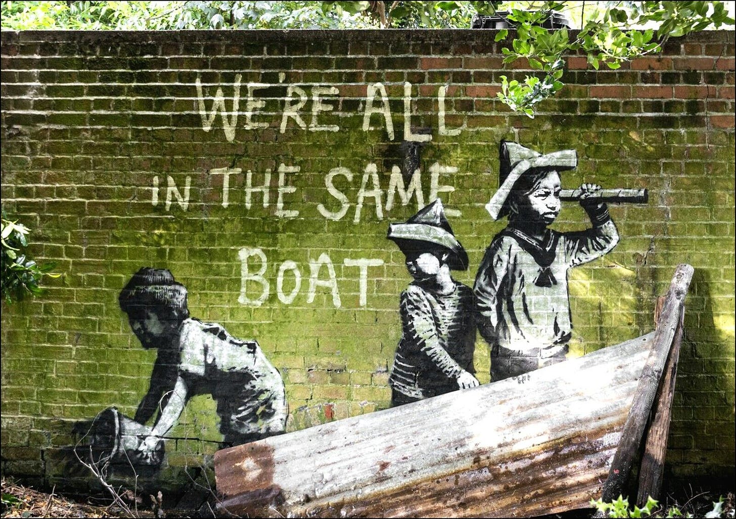 BANKSY, WE'RE ALL IN THE SAME BOAT -FRAMED WALL ART PICTURE PRINT | eBay