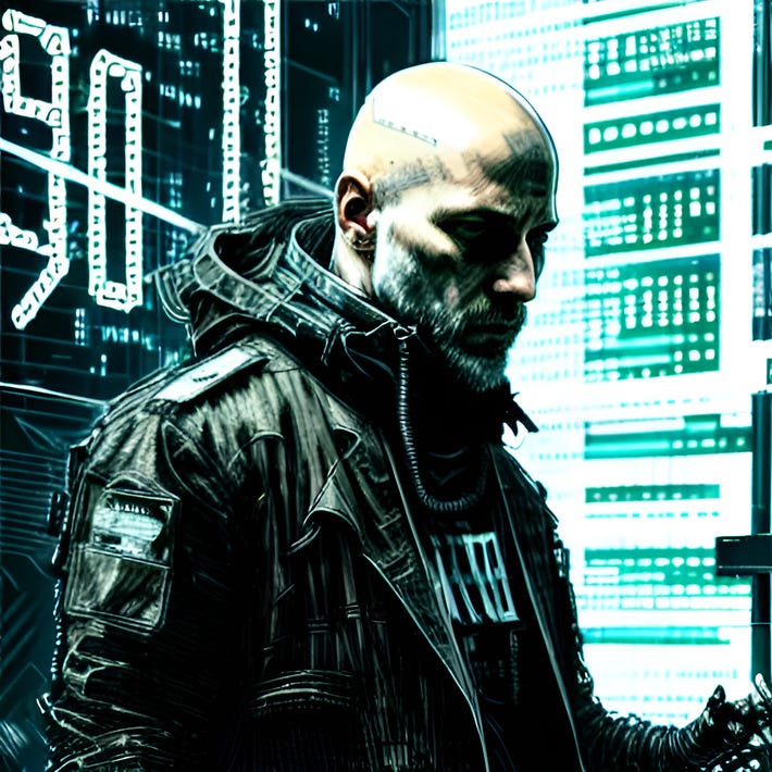 cyberpunk graphic novel - and the devil died screaming - sleepless dystopian writer mentalist art