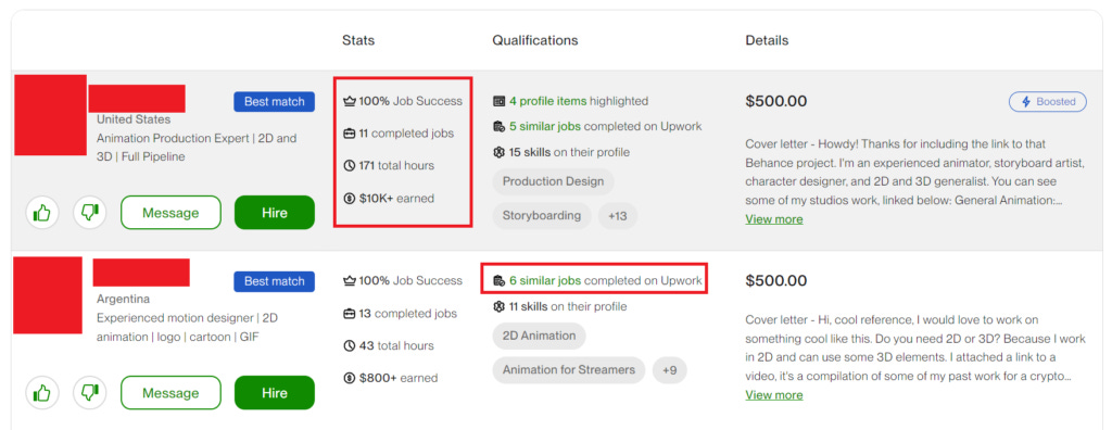 Upwork Masterclass - Client Job Applicant View - Updated Version
