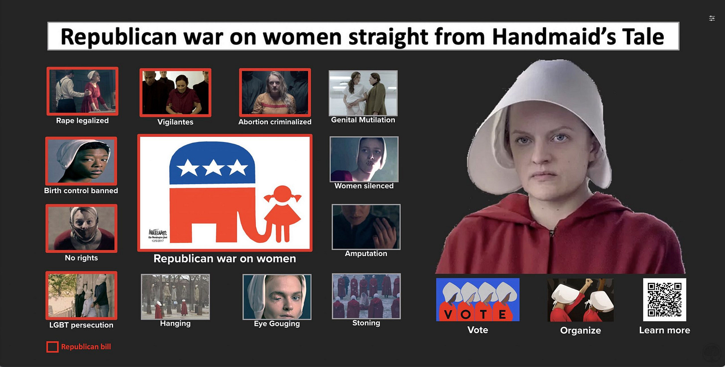 Republican war on women and abortion is straight from Handmaid's Tale