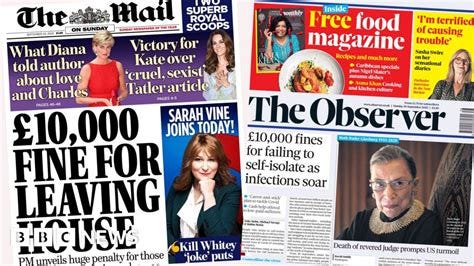 Newspaper headlines: £10,000 fine 'for leaving house' and 'new Covid ...