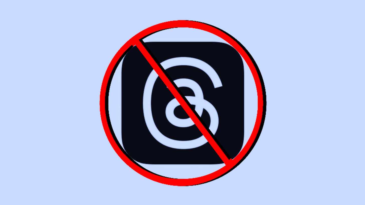 Threads Logo with a no red sign