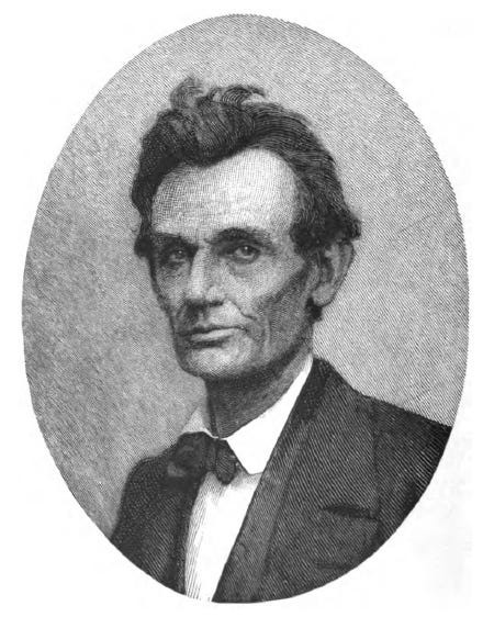 Abraham Lincoln circa 1860, before he grew a beard.