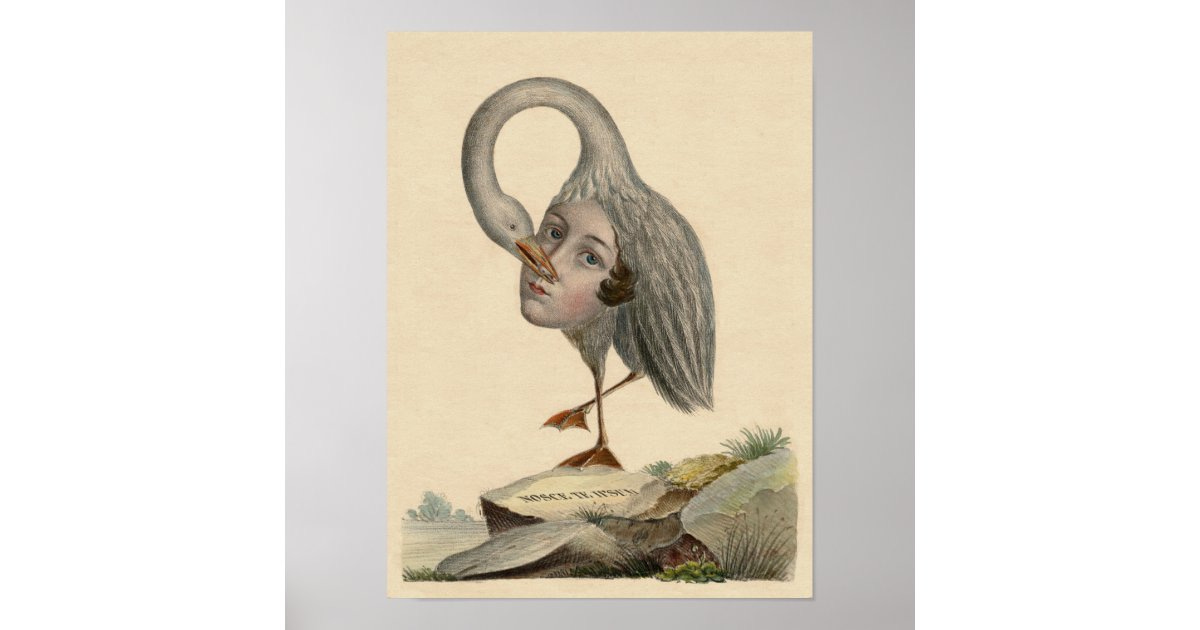 Bird of Self Knowledge Unique Antique Symbol Poster | Zazzle