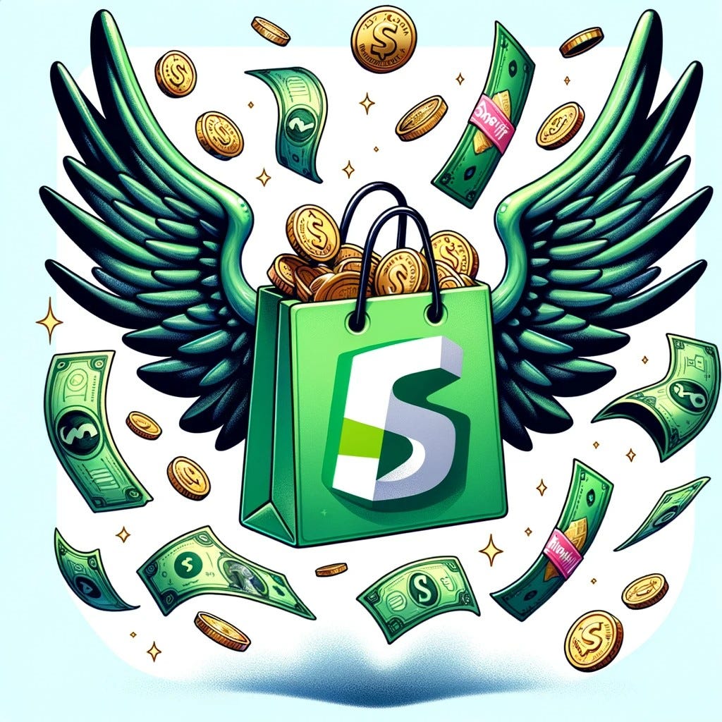 Shopify logo with wings