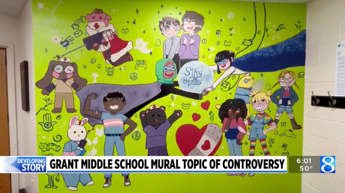 Conservatives lash out at 'satanic' middle school mural drawn by teen | The mural features smiling kids and sends a message of inclusivity and the importance of good health