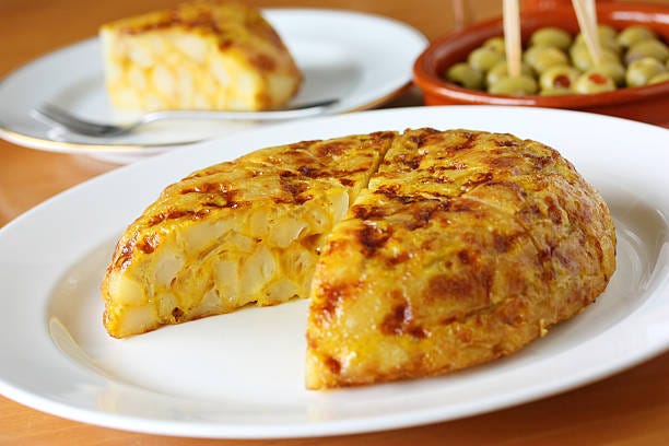 tortilla, spanish potato omelet stock photo