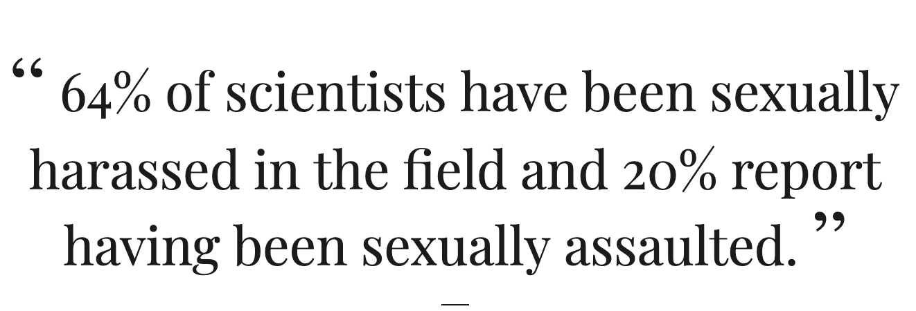 il 64% delle scienziate ha subito molestie e il 20% è stata violentata