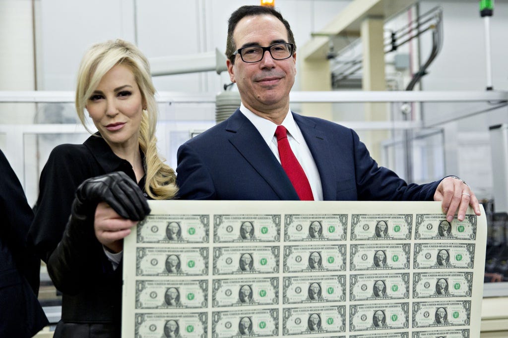 Steven Mnuchin and his wife mocked for posing with a sheet ...
