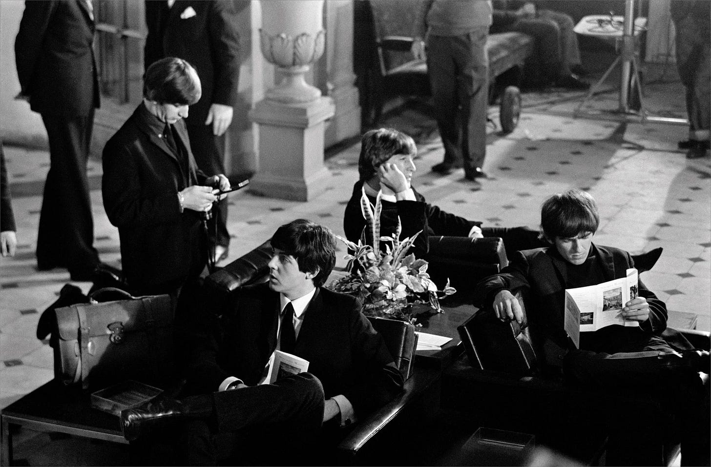 The Beatles during the filming of A Hard Day’s Night, London, 1964. © David Hurn