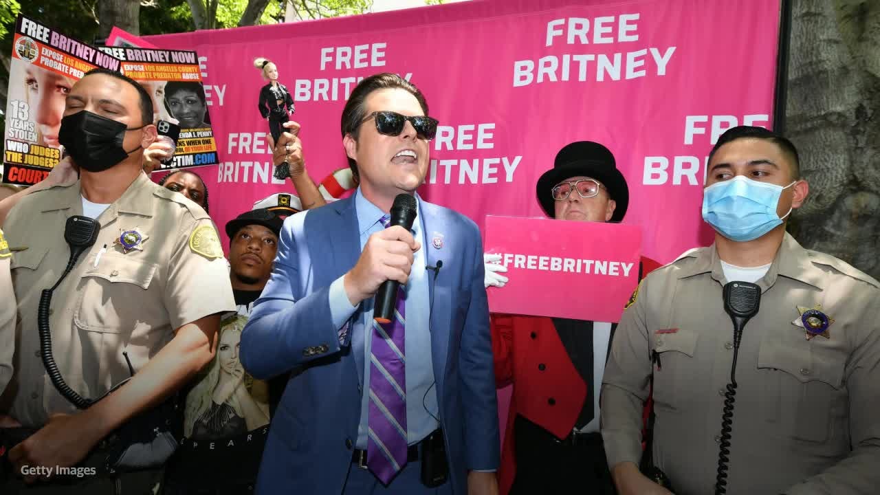 Matt Gaetz calls out Jamie Spears during speech outside Britney Spears's  conservatorship hearing