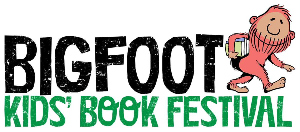Logo for Bigfoot Kids’ Book Festival with a cute Bigfoot illustration