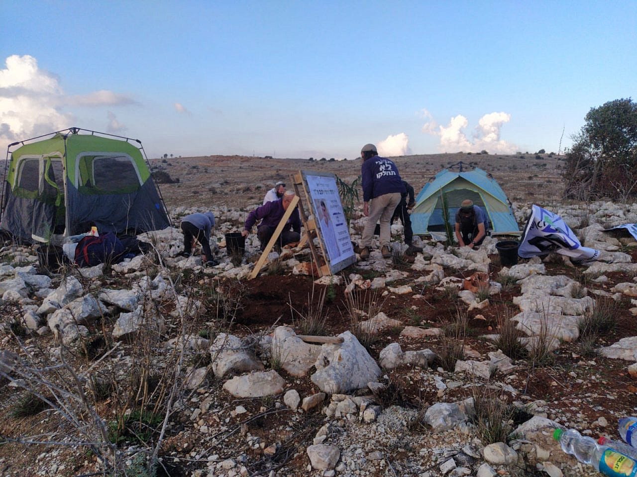 Israeli settlers from the group Uri Tsafon at the outpost they established in souther Lebanon, December 5, 2024. (Uri Tsafon)