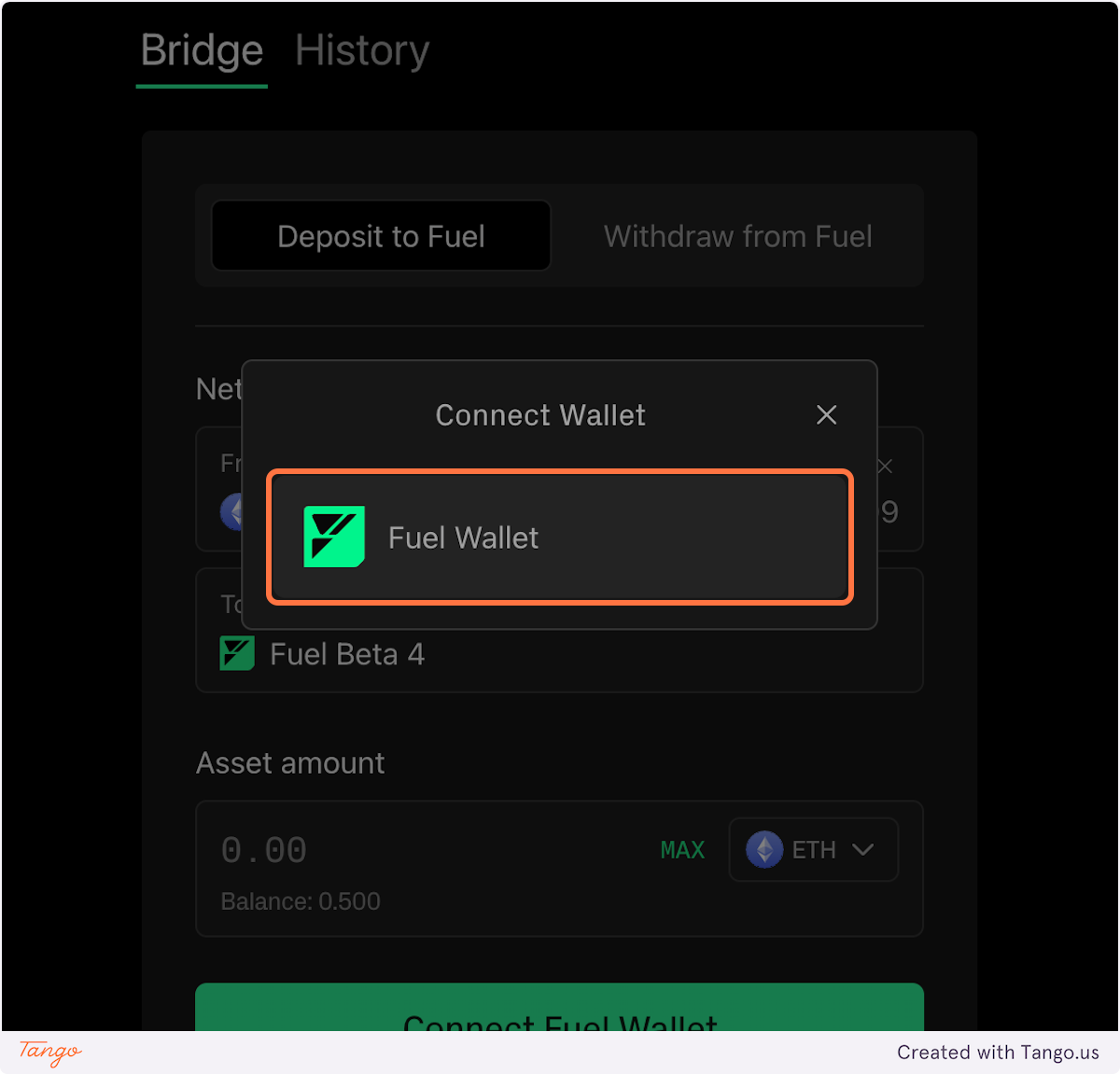Connect to  your Fuel Wallet