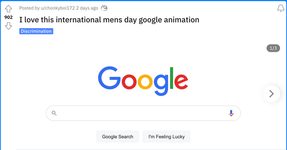 I love this International Men's Day Google doodle. 