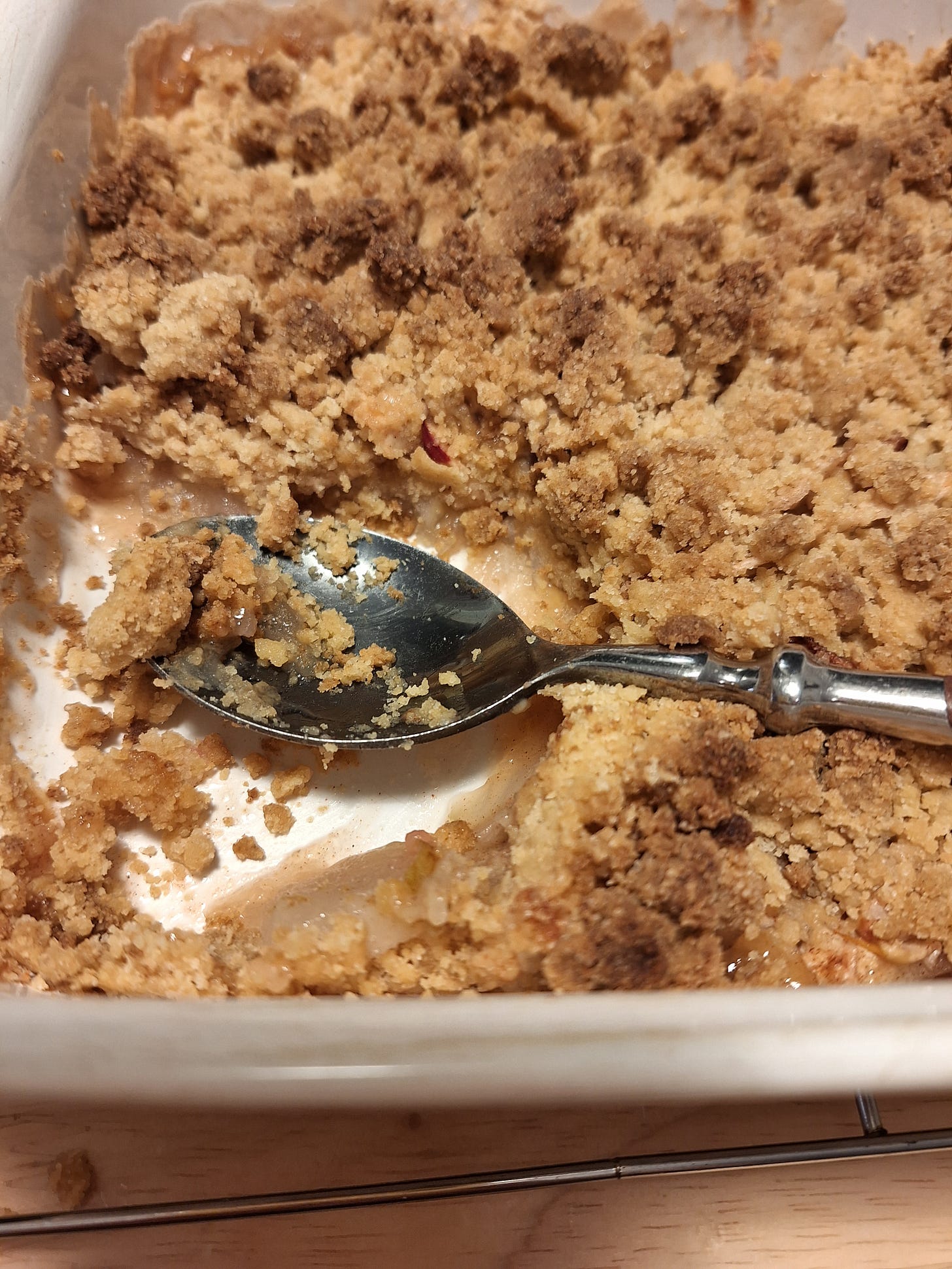 a picture of my apple crumble
