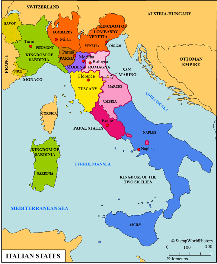 Italian States in the 1850s