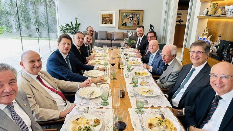 Almoço em Brasília com as presenças de Paulo Gonet, Ricardo Salles, Marco Aurélio Mello, entre outros